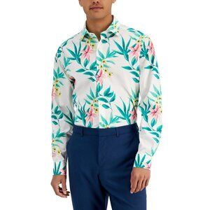 Bar III Men's Organic Cotton Tropical Button Down Slim Fit, Size S, NWT